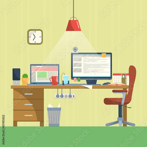  Creative office room interior.