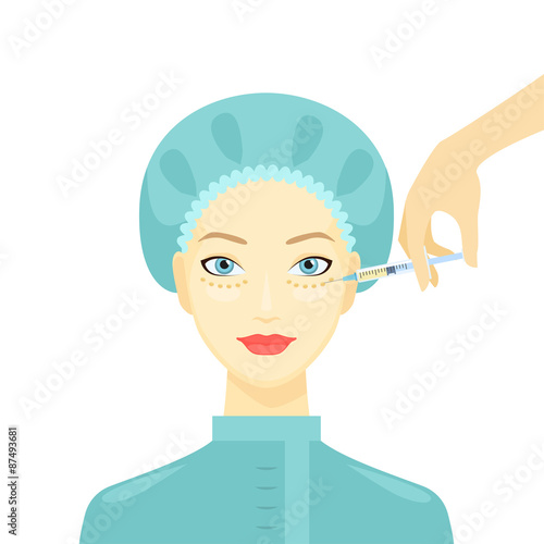 cosmetic  procedure of injection anti-wrinkle 