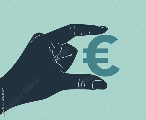 hand with euro symbol