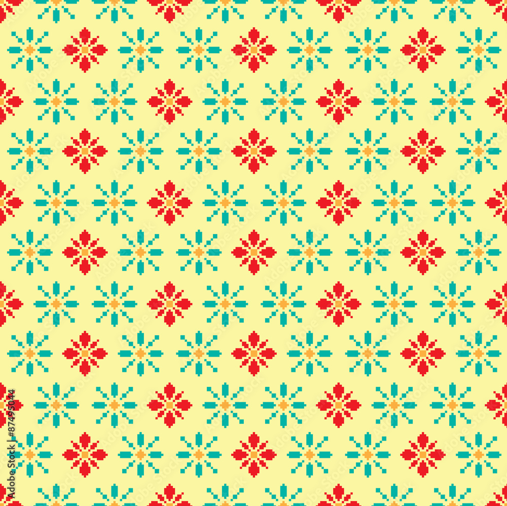 retro flower pixel pattern retro flower pixel pattern