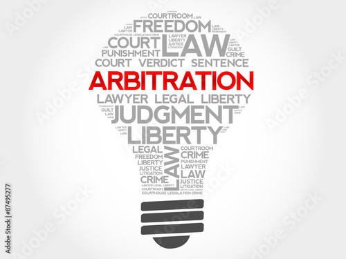 Arbitration bulb word cloud concept