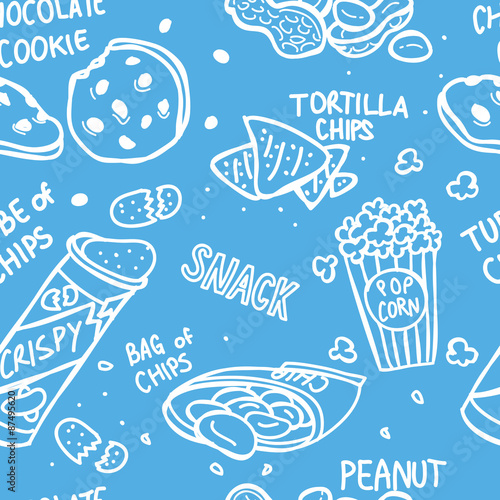 snack doodle seamless pattern