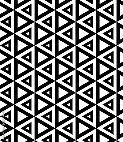 Vector seamless pattern with triangles,Modern textile print with illusion, endless texture, Symmetrical repeating background