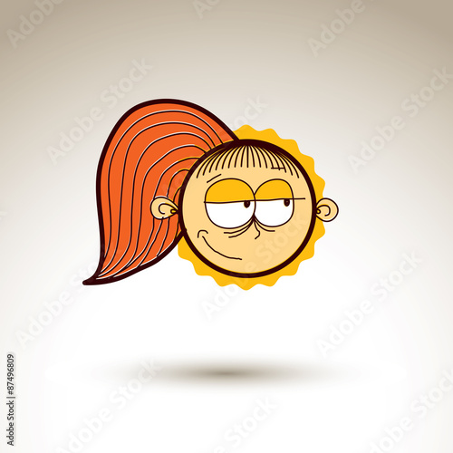 Vector art hand drawn illustration of person. Girl temperament i