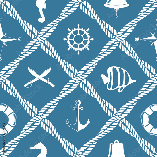 Seamless nautical rope pattern