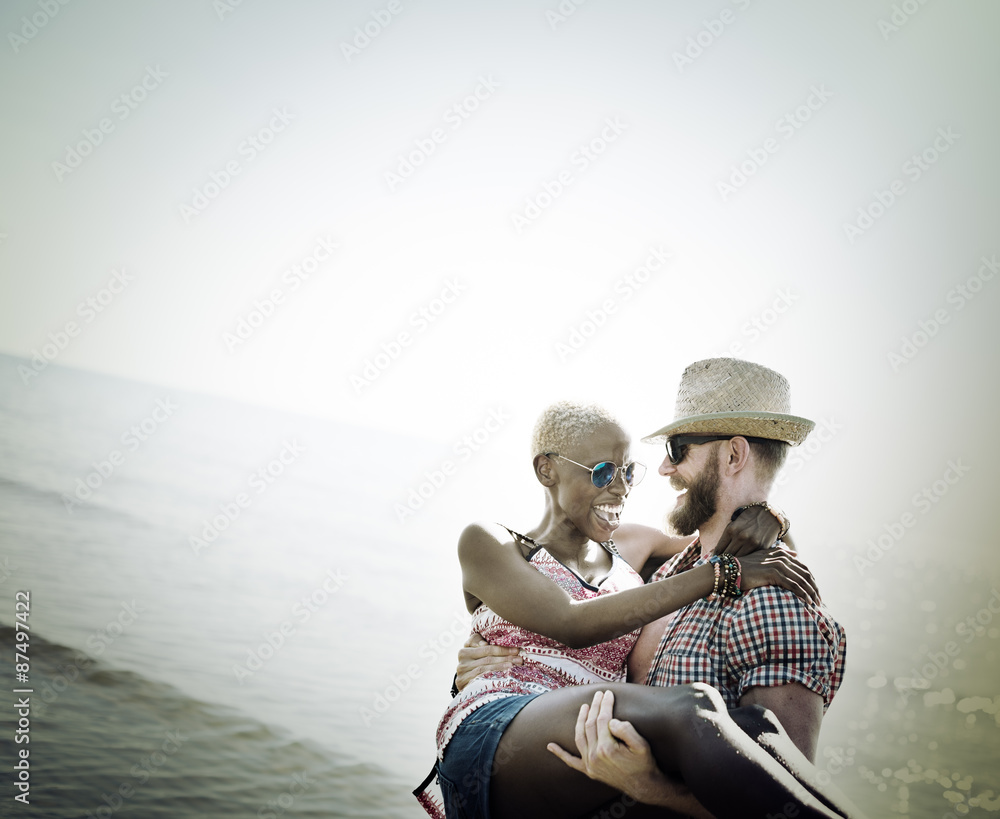 Sweet Beach Summer Holiday Couple Love Concept