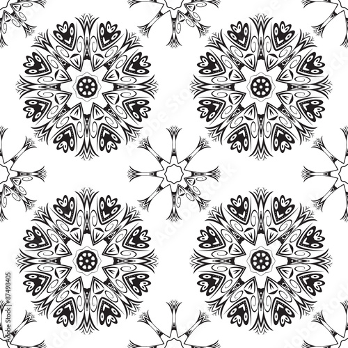 Abstract seamless pattern. Black pattern on a white background