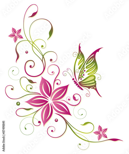 Große Blüte mit Schmetterling