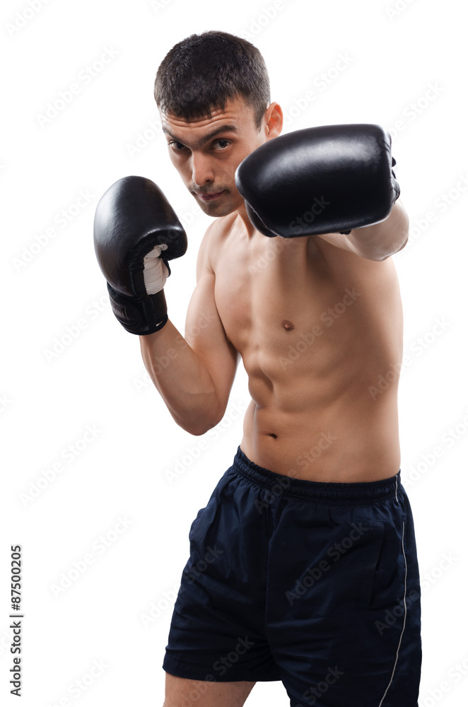 strong young male boxer
