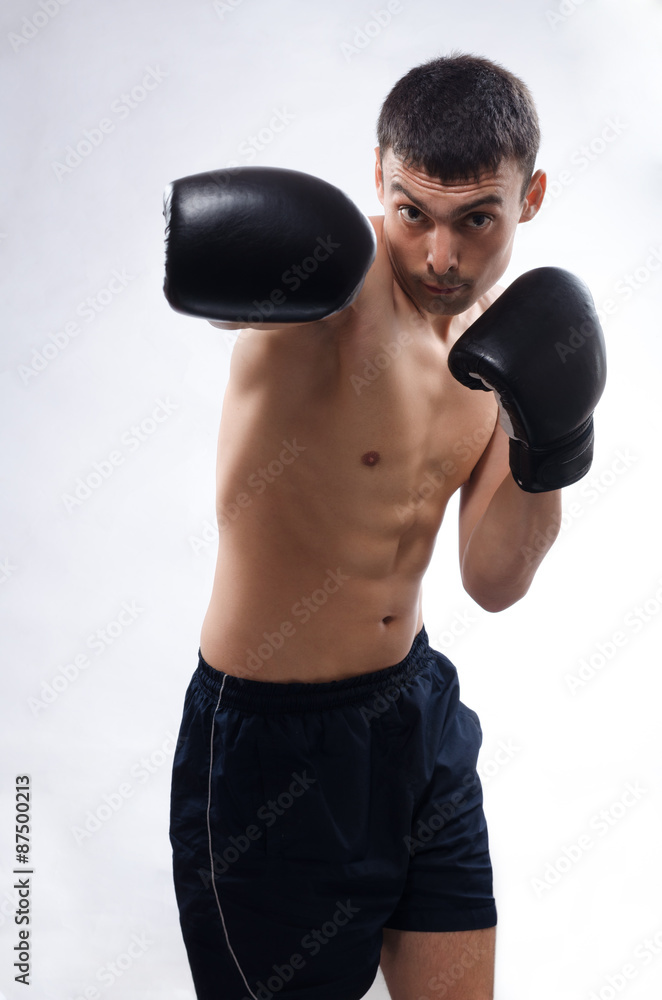 strong young male boxer