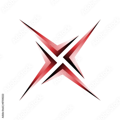 Modern X Mark Star Vector Icon