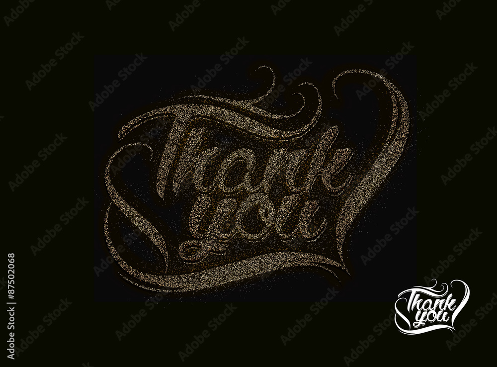 Fototapeta premium Thank You Particles Text on Back Background, vector illustration
