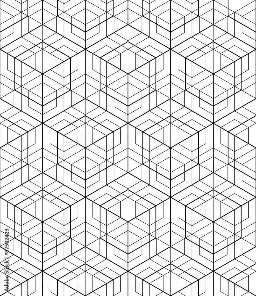 Futuristic continuous black and white pattern, illusive motif Futuristic continuous black and white pattern, illusive motif