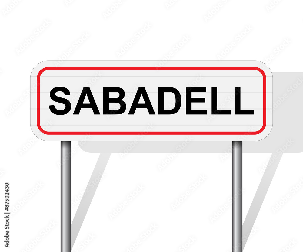 Welcome to Sabadell Spain road sign vector Welcome to Sabadell Spain road sign vector