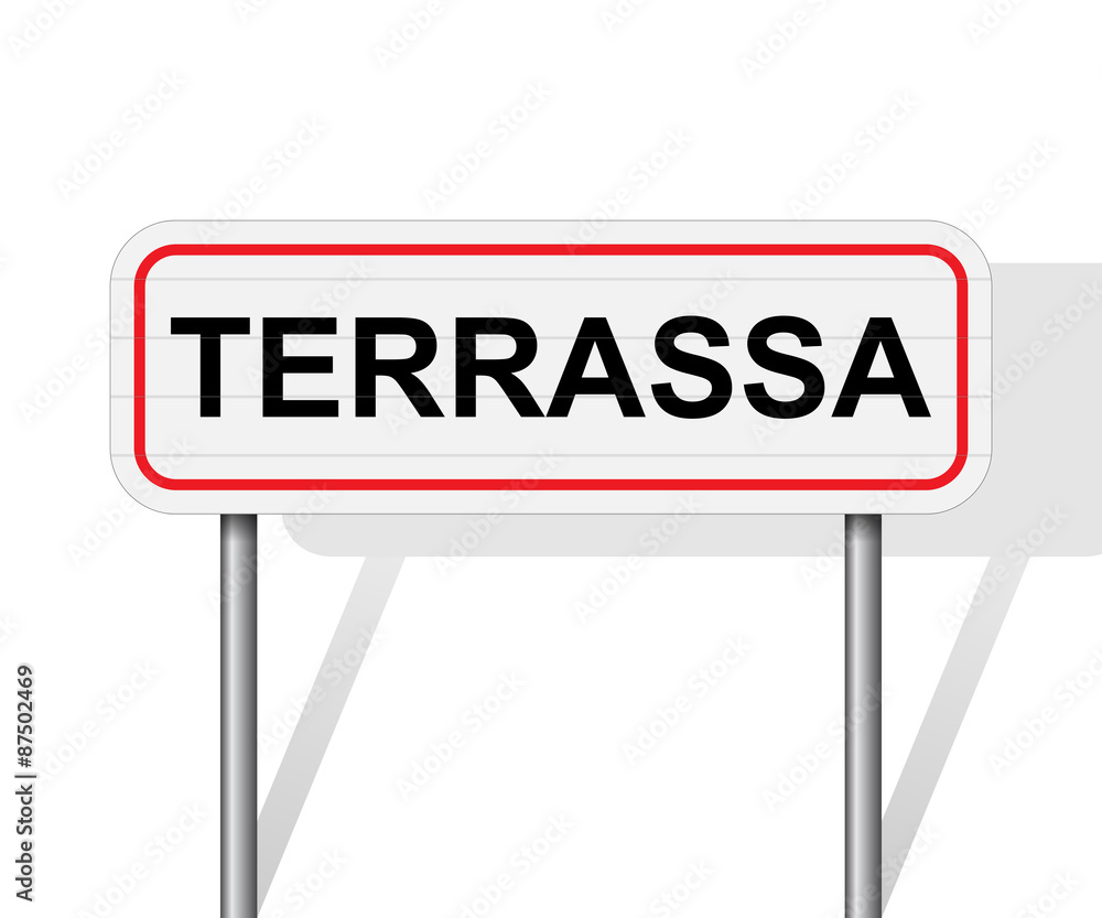Welcome to Terrassa Spain road sign vector Welcome to Terrassa Spain road sign vector