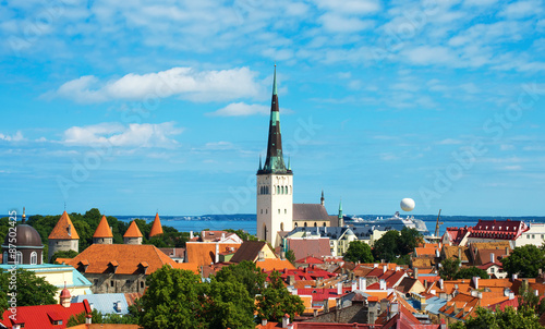 Summer view of old city. Estonia, Tallinn.