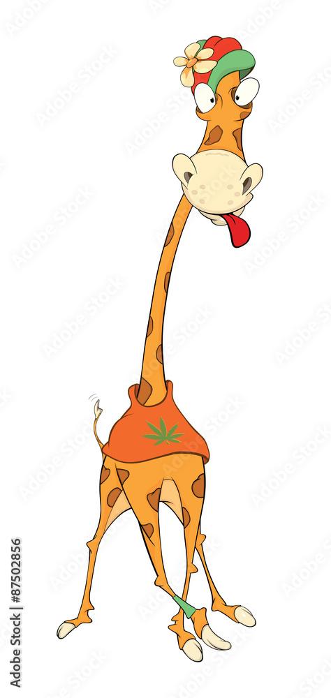 Naklejka premium Cheerful giraffe cartoon 