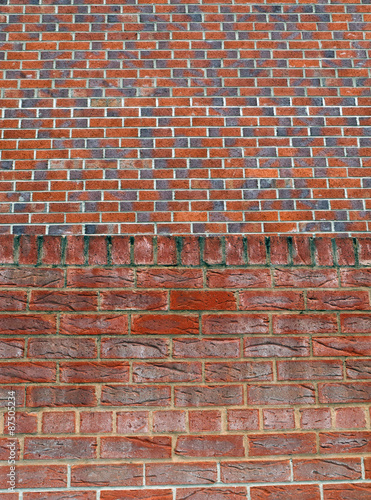 Double red brick wall background