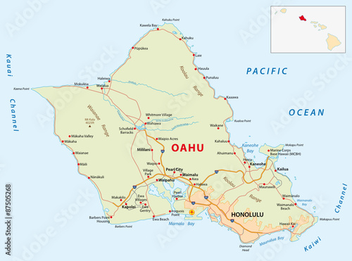 oahu road map photo