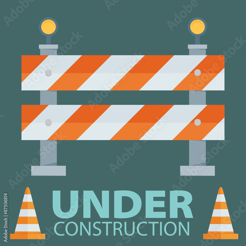 Under construction concept in flat design style, vector illustra