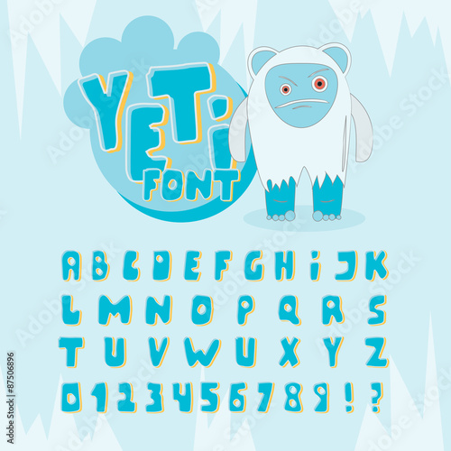 Yeti font vector
