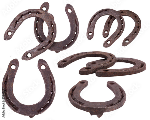 Wallpaper Mural horseshoes isolated on white background Torontodigital.ca