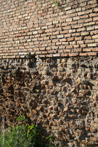 Rome,Italy,old wall,spring.
