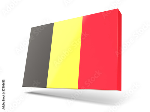 Square icon with flag of belgium