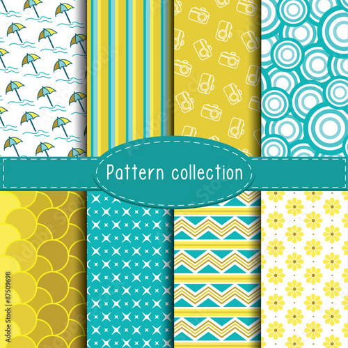 Summer pattern collection. Vector illustration. © narstudio