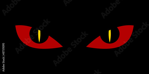 Evil scary eyes - demon snake devil nightmare illustration.