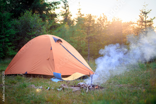 Tent near the fire
