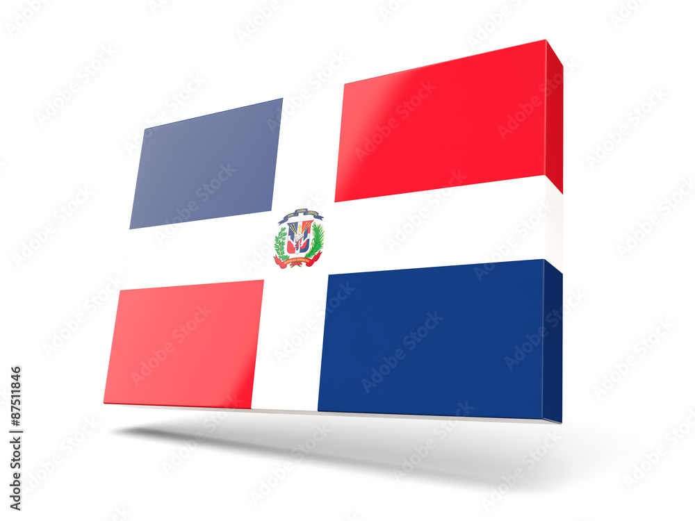 Square icon with flag of dominican republic