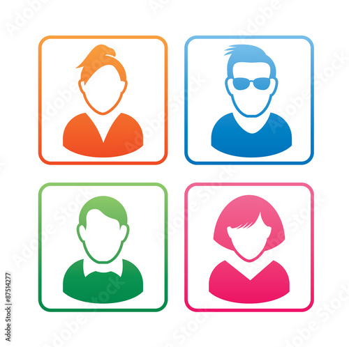 Human icons in borders
