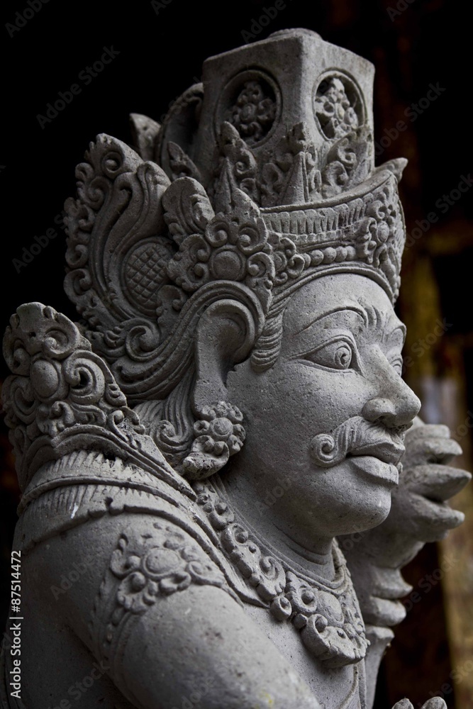 Close up portrait of a typical balinese statue
