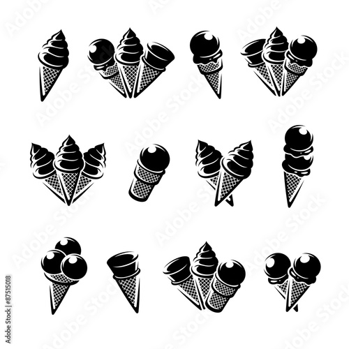 Ice cream set. Vector