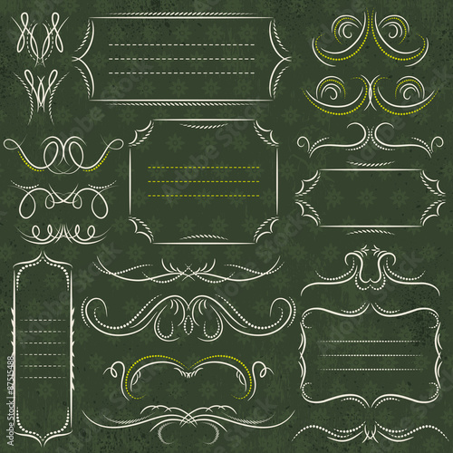 Calligraphy decorative borders, ornamental rules, dividers, vect
