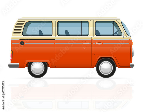 retro minivan vector illustration photo