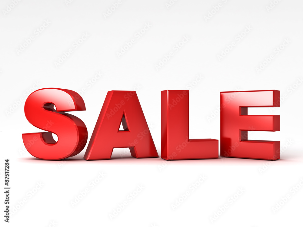 3d red sale word isolated over white background with reflection 3d red sale word isolated over white background with reflection