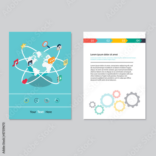Vector brochure template design. Abstract Backgrounds,Flat Info