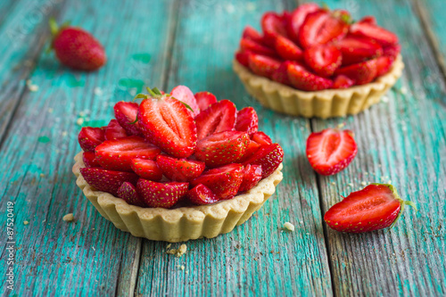 Φωτογραφία Tart with fresh sweet strawberry