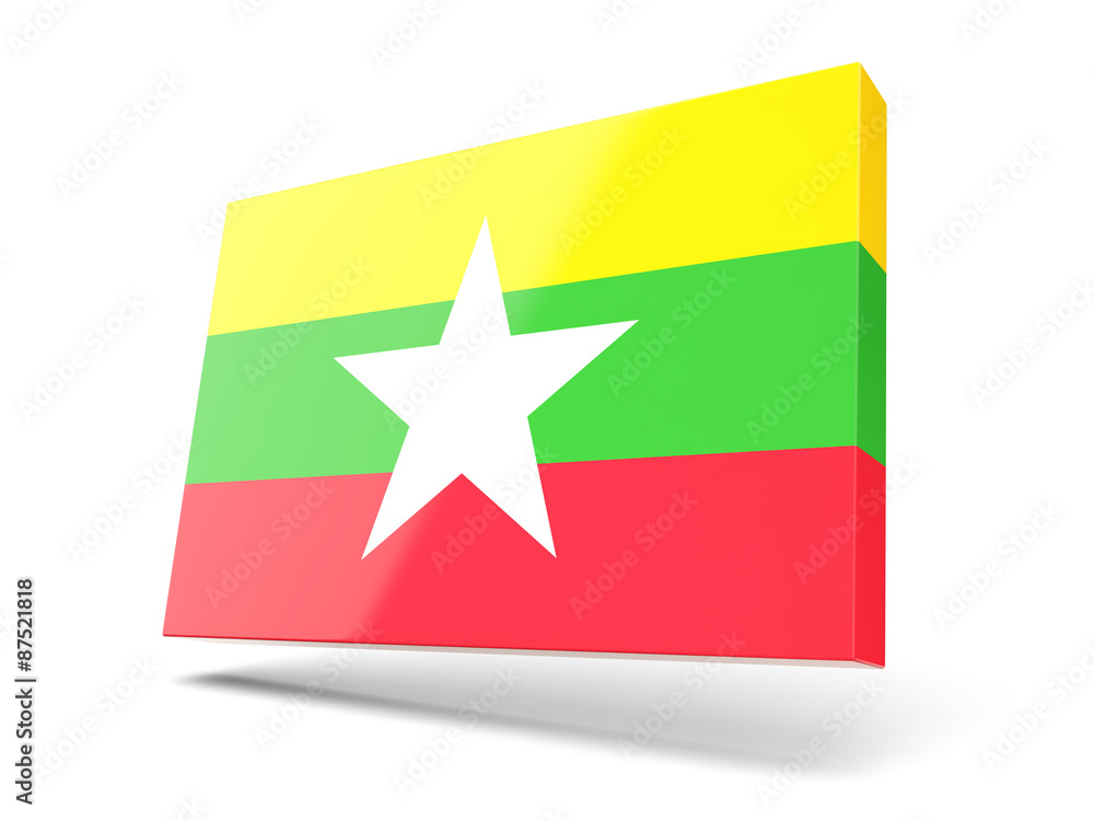 Square icon with flag of myanmar Square icon with flag of myanmar