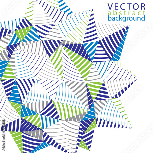 Geometric abstract 3D complicated striped vector background, col