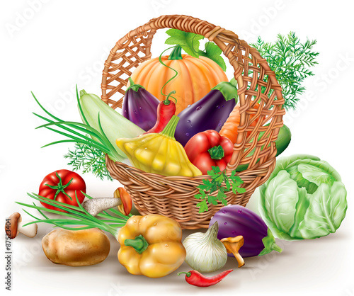 Basket with vegetables