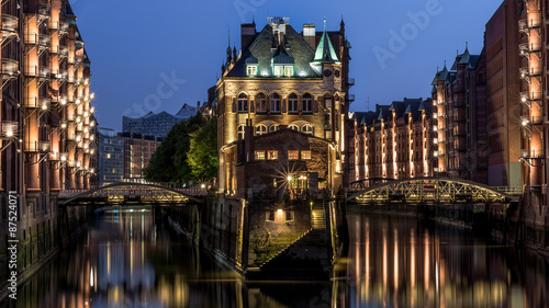 Hamburg Speicherstadt Wasserschloss - Nacht