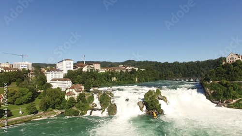 Aerial view of Rhine falls (Rheinfall), Neuhausen, Switzerland