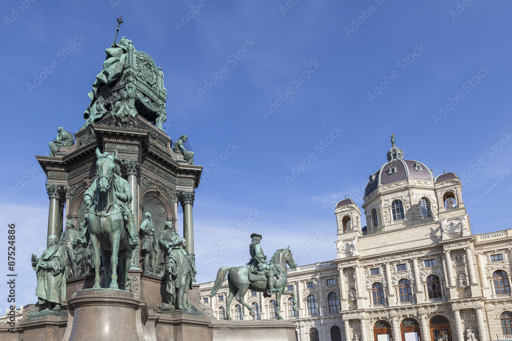 Empress Maria Theresia Monument and Art History Museum in Vienna, Austria