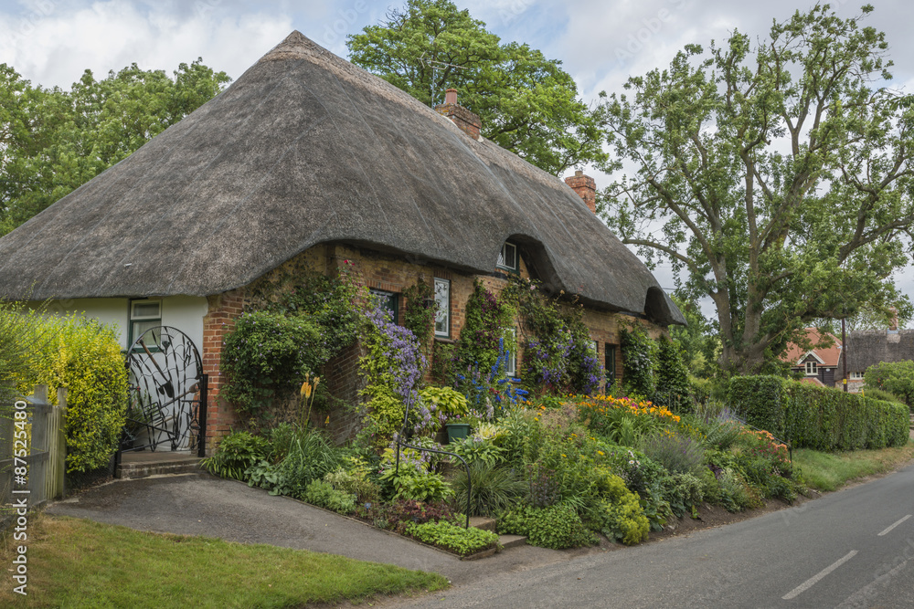 Fototapeta premium Traditional Thatched cottage in rural English countryside