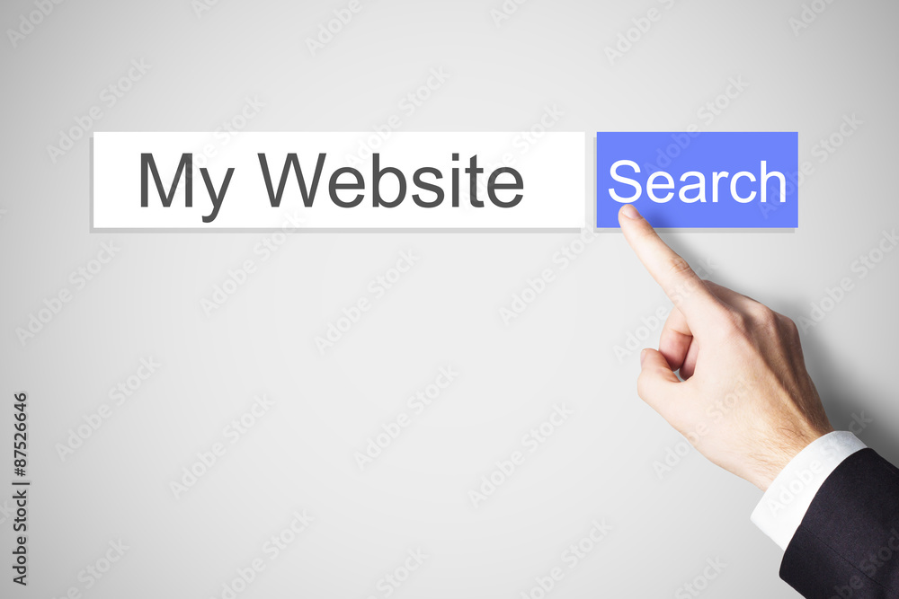 finger pushing web search button my website finger pushing web search button my website
