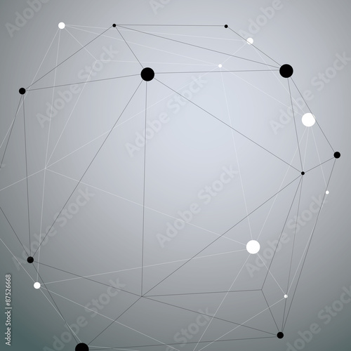 3D vector abstract design object, polygonal complicated figure w