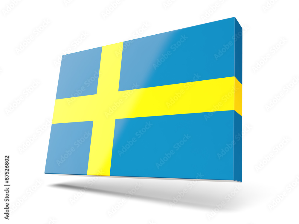 Square icon with flag of sweden